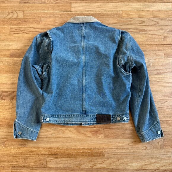 Ralph Lauren Double RL Blue Denim Jacket with Tan Collar - Picture 5 of 11